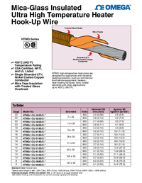 Thumbnail of document Data Sheet - HTMG-1CU-608S/C-100 Heater Wire, Low Outgassing Fiberglass over Mica Insulation
